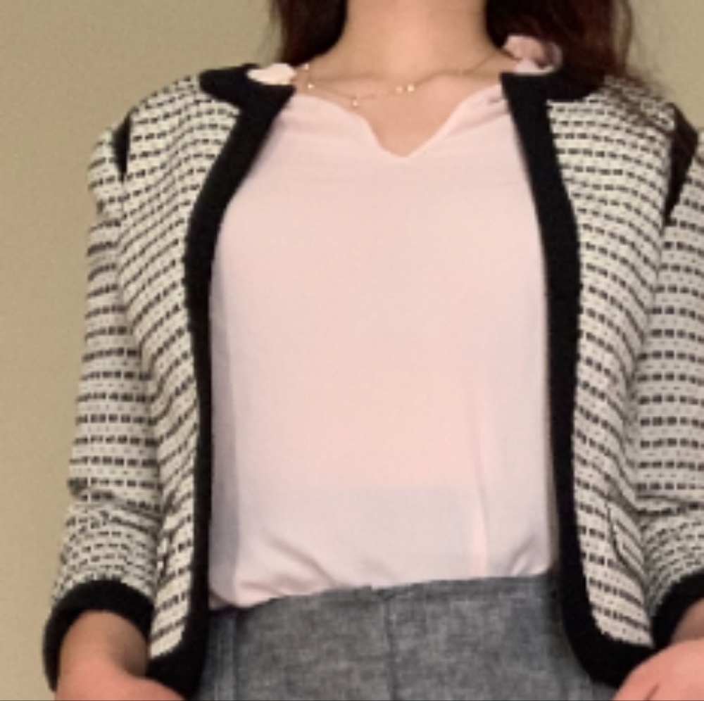 ANN Taylor Loft jacket, black and white. Size Xs